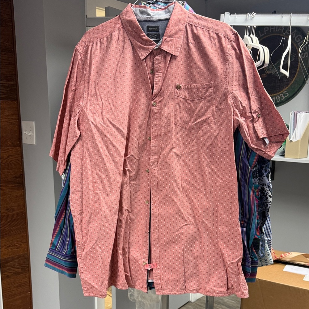 Buffalo David Bitton Men's Red Casual Button-Down Shirt